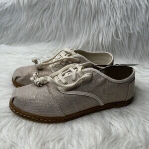 TOMS Women’s Cordones‎ Natural Metallic Woven Crepe Wrap Shoes Size 8.5